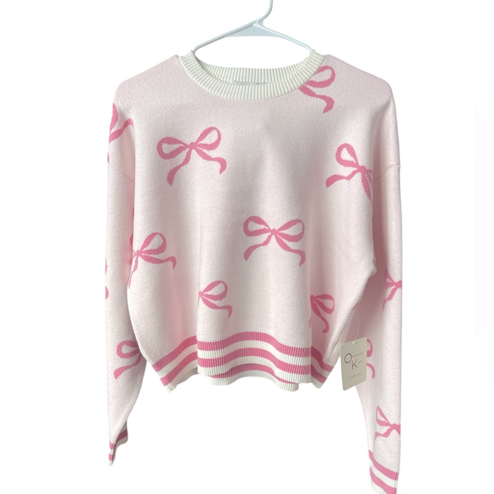 NWT PINK BOW SWEATER